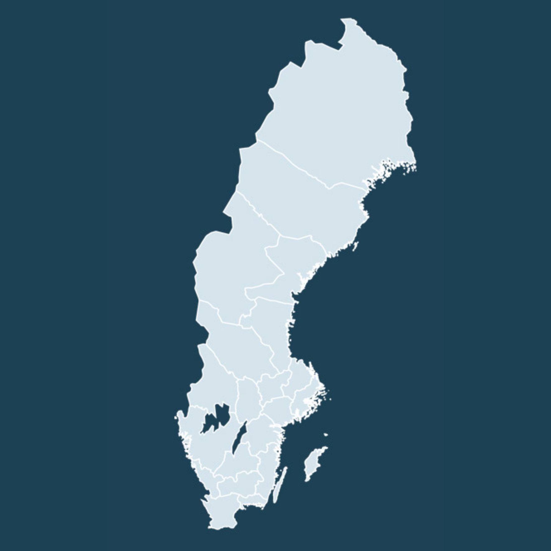 Map of Sweden indicating a wind farm with icing losses who could use ice protection to improve AEP and generate ROI