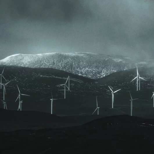 Wind turbines in the mountains, 1