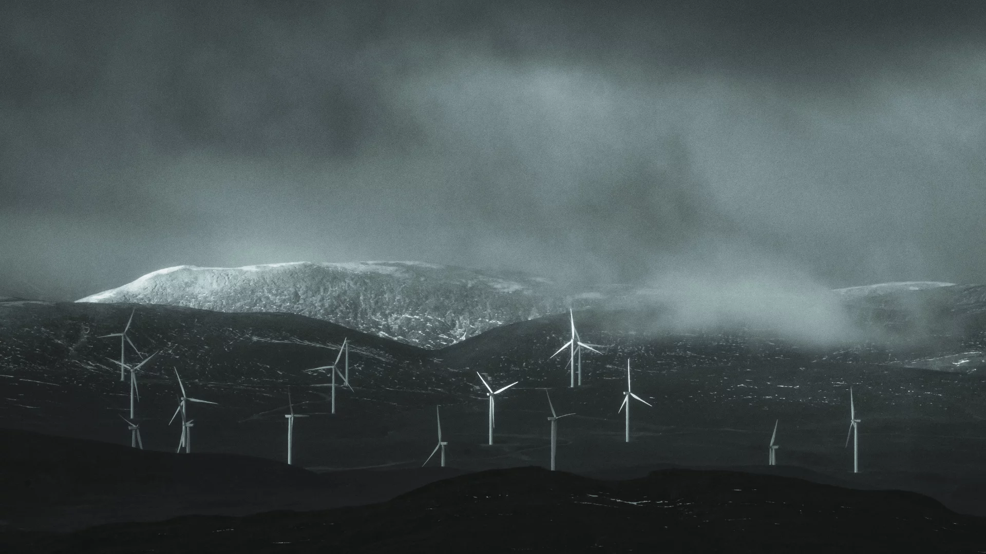 Wind turbines in the mountains, 2