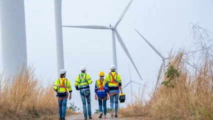 Wind farm employees face a number of safety risks due to icing on wind turbine blades